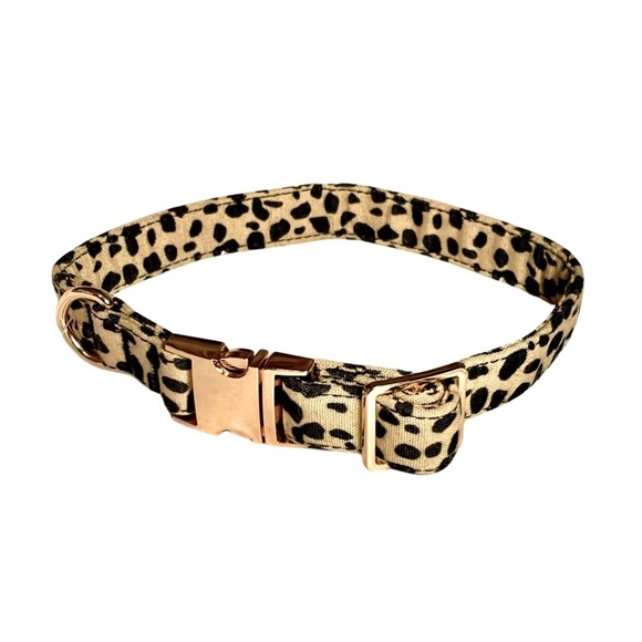 Leopard print and gold hardware adjustable dog collar M, NWT - Picture 4 of 4